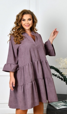 LIA19360 Velveta kleita ar volāniem