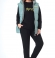 LIA8551 Piparmētru krāsas veste ar kapuci