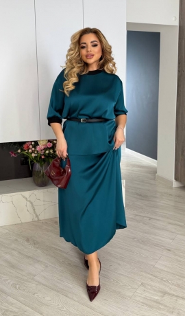 LIA21601 Divdaļīgs satīnauduma kostīms