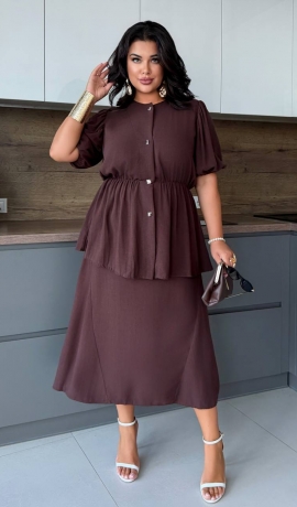 LIA25350 Divdaļīgs lina kostīms 