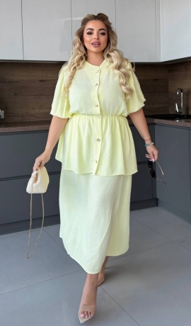 LIA25351 Divdaļīgs lina kostīms