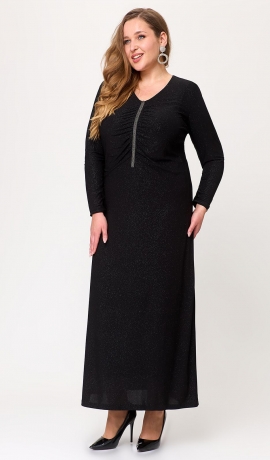 LIA10751 Melna kleita ar spīdumu