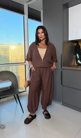 LIA25465 Divdaļīgs lina kostīms
