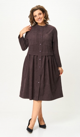 LIA21046 Velveta kleita ar kabatām 