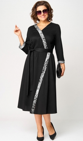 LIA21077 Melna viskozes kleita