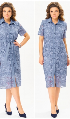 3-3484 Gaiši zila kleita ar mežģīni