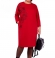 LIA10671 Sarkana kokvilnas kleita ar kabatām 