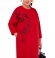 LIA10671 Sarkana kokvilnas kleita ar kabatām 