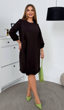LIA26191 Velveta kleita ar kabatām