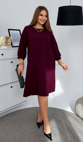 LIA26189 Velveta kleita ar kabatām