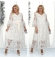 LIA10712 Balta mežģīņu kleita ar jostu