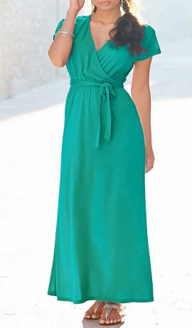 3-0450 Zaļa maksī kleita