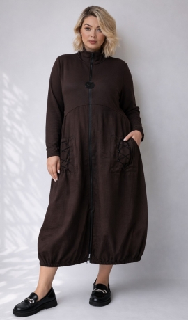 LIA21706 Divu audumu kleita ar kabatām