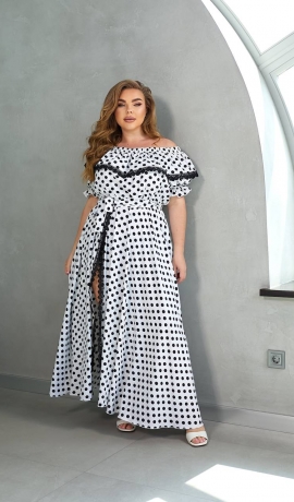 LIA22408 Maxi garuma kleita ar jostu  