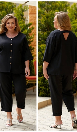 LIA22379 Divdaļīgs lina kostīms