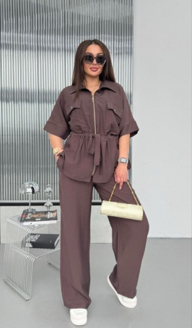 LIA23716 Divdaļīgs lina kostīms