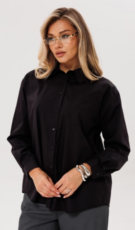 LIA21180 Melns kokvilnas krekls