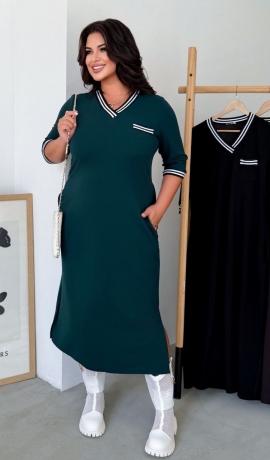 LIA25619 Trikotāžas kleita ar kabatām