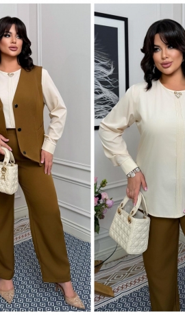 LIA23824 Trīsdaļīgs kostīms ar vesti