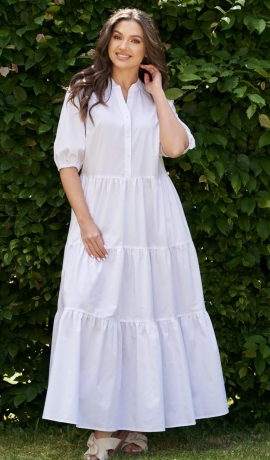 LIA12126 Balta kokvilnas kleita