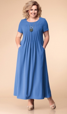LIA12132 Zila kleita ar ielocēm