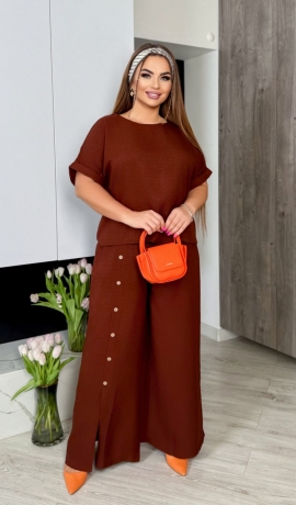 LIA23850 Divdaļīgs lina bikškostīms