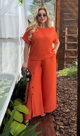 LIA23855 Divdaļīgs lina bikškostīms