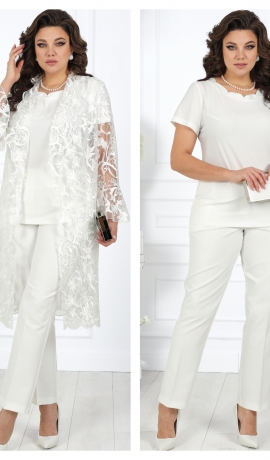 LIA11623 Trīsdaļīgs kostīms ar mežģīņu kardiganu