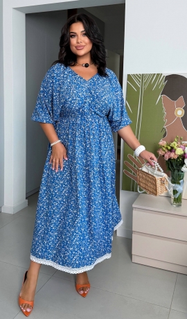 LIA24970 Viskozes kleita ar rakstu
