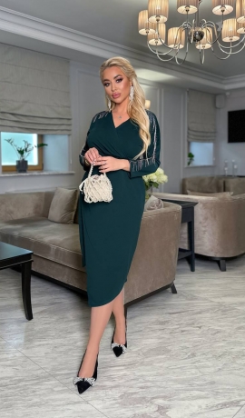 LIA20032 Eleganta smaragdzaļa kleita