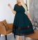 LIA27071 Eleganta divu audumu kleita