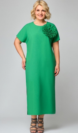 LIA12169 Zaļa viskozes kleita