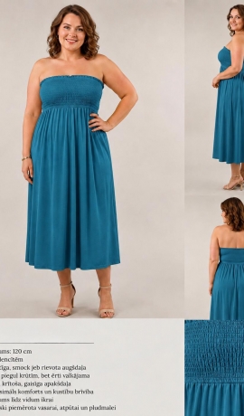 3-3642 Tirkīzzila maxi kleita/svārki