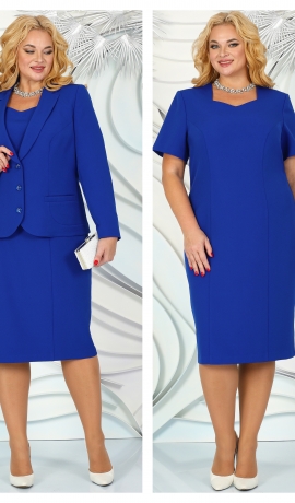 LIA9307 Zila kleita ar žaketi