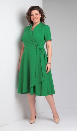 LIA12211 Zaļa viskozes kleita