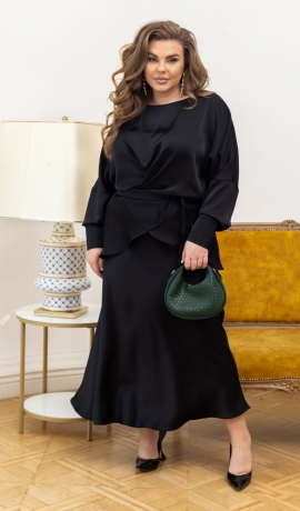 LIA22076 Divdaļīgs satīnauduma kostīms