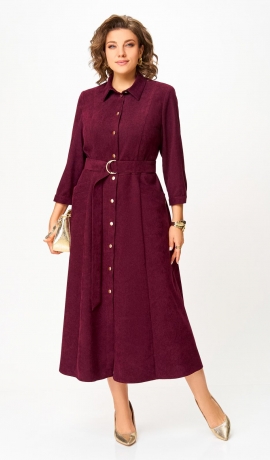LIA22047 Velveta kleita ar kabatām 