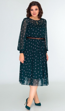 LIA22068 Zaļa šifona kleita 