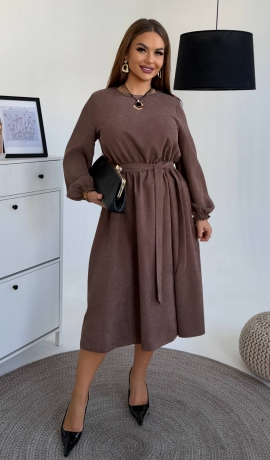 LIA25836 Velveta kleita ar jostu