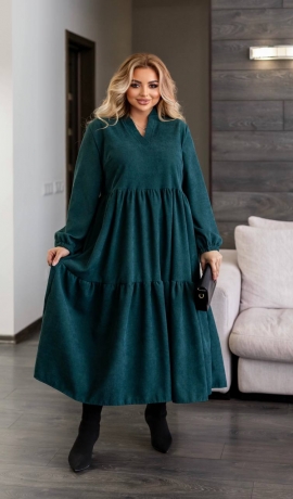 LIA20652 Velveta kleita ar volāniem