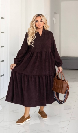 LIA20654 Velveta kleita ar volāniem