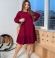 LIA15975 Bordo velveta kleita