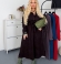 LIA26625 Velveta kleita ar kabatām