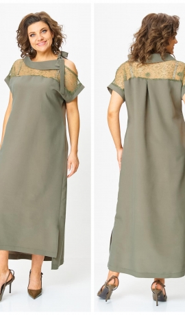 LIA17835 Haki kleita ar kabatām 