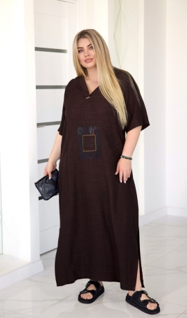 LIA24645 Lina kleita ar kabatu