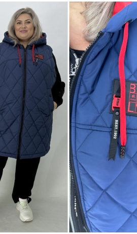 LIA18601 Zila veste ar kapuci