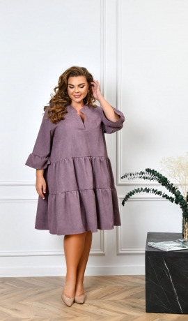 LIA25282 Velveta kleita ar volāniem 