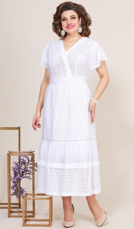 LIA9589 Balta kokvilnas kleita