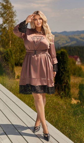 LIA18634 Satīna kleita ar kabatām