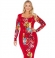 3-0365 Sarkana & puķaina kleita